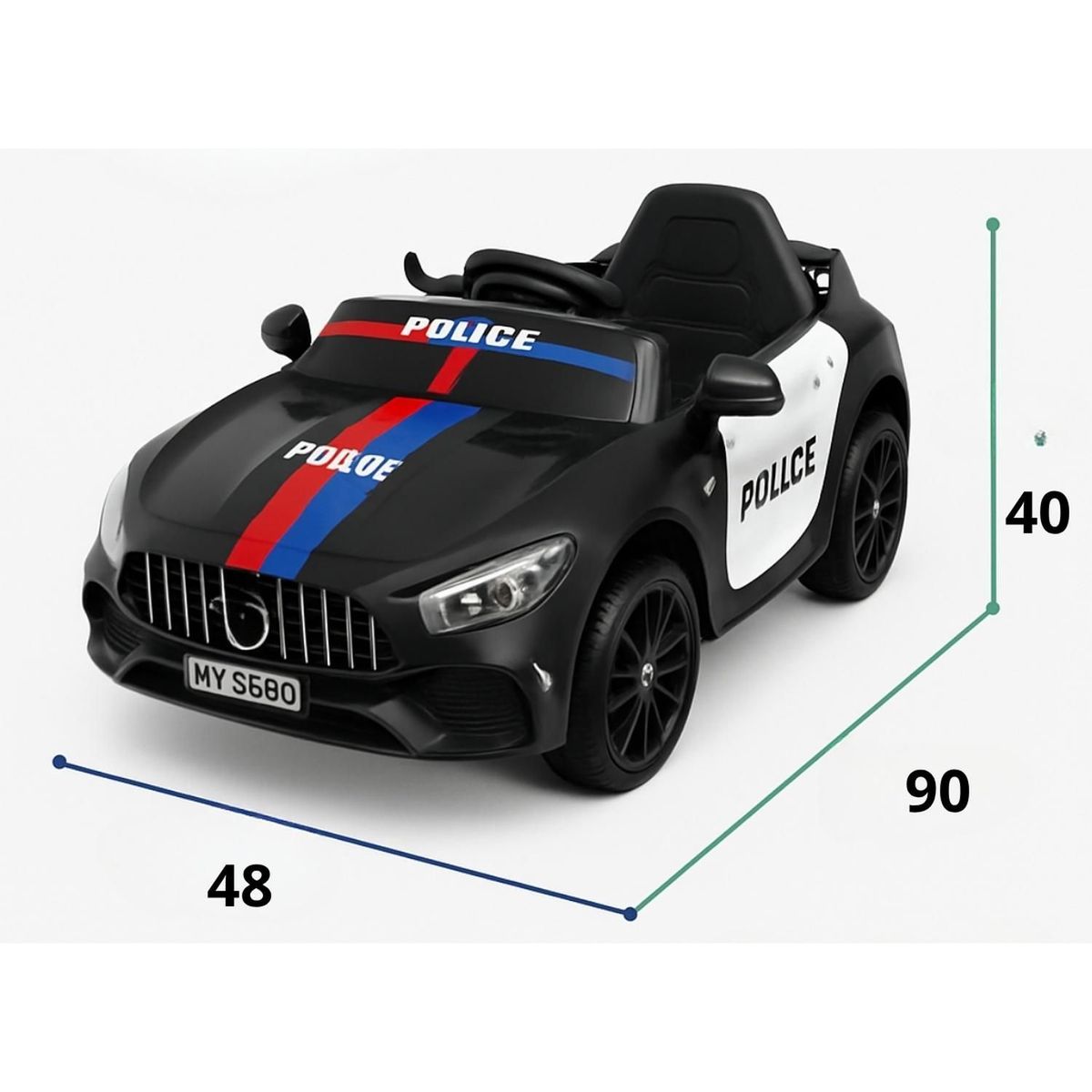 KIVARA - Auto Electrico Policia Infantil A Batería