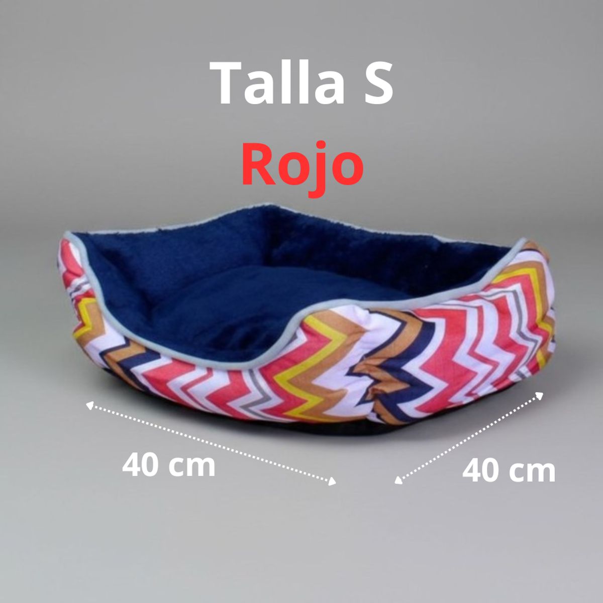 BLOCCARE - Cama Para Mascotas Espuma - Talla S Tricolor ROJO