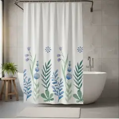 GENERICO - Coritna de Ducha con Estampado de Flores