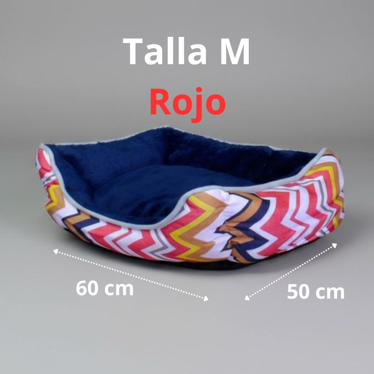 BLOCCARE - Cama Para Mascotas Espuma - Talla M Tricolor ROJO