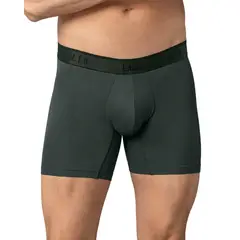 LEO - Bóxer medio diseño ergonómico ultrafresco y cómodo en microfibra 033300N Gris Elástico Verde