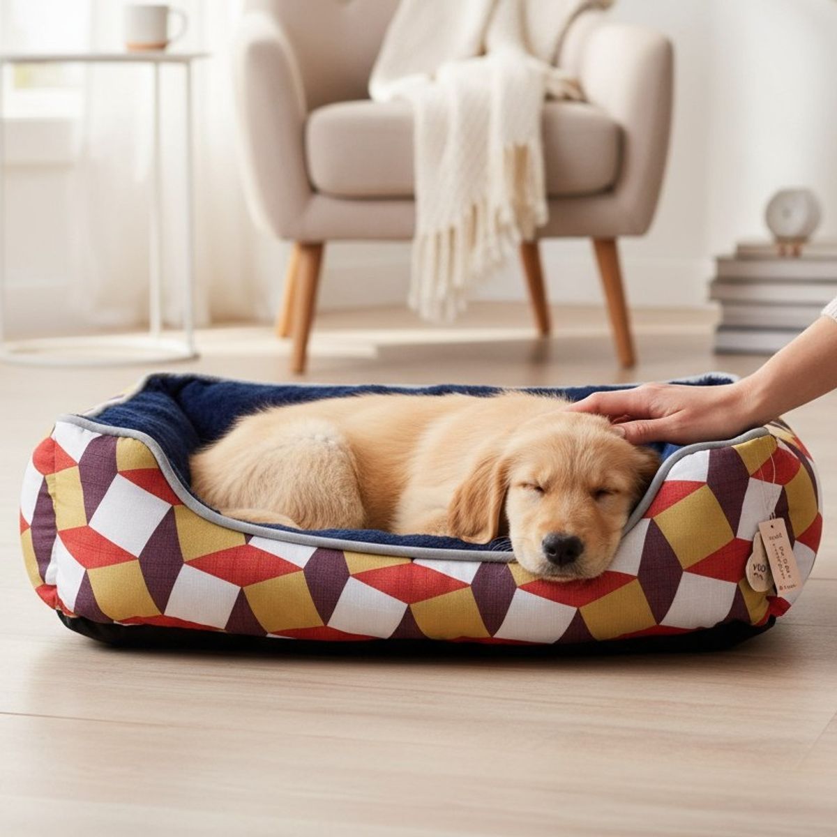BLOCCARE - Cama Para Mascotas Espuma - Talla L Tricolor CAFE