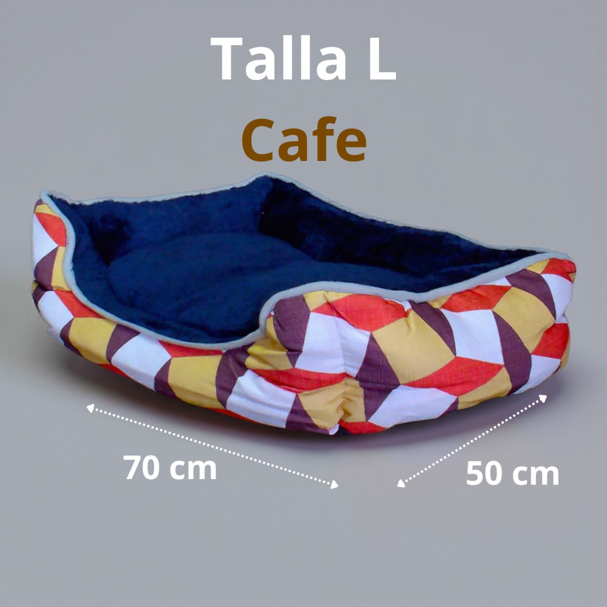 BLOCCARE - Cama Para Mascotas Espuma - Talla L Tricolor CAFE
