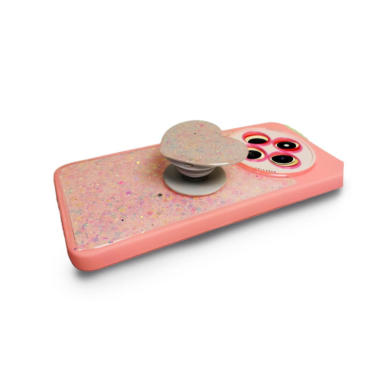 GENERICO - CARCASA PARA XIAOMI POCO C75 GLITTER CON POP SOCKET ROSA