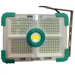 GENERICO - Foco Solar Portátil 500w+ Control + Panel - Blanco-rojoverde