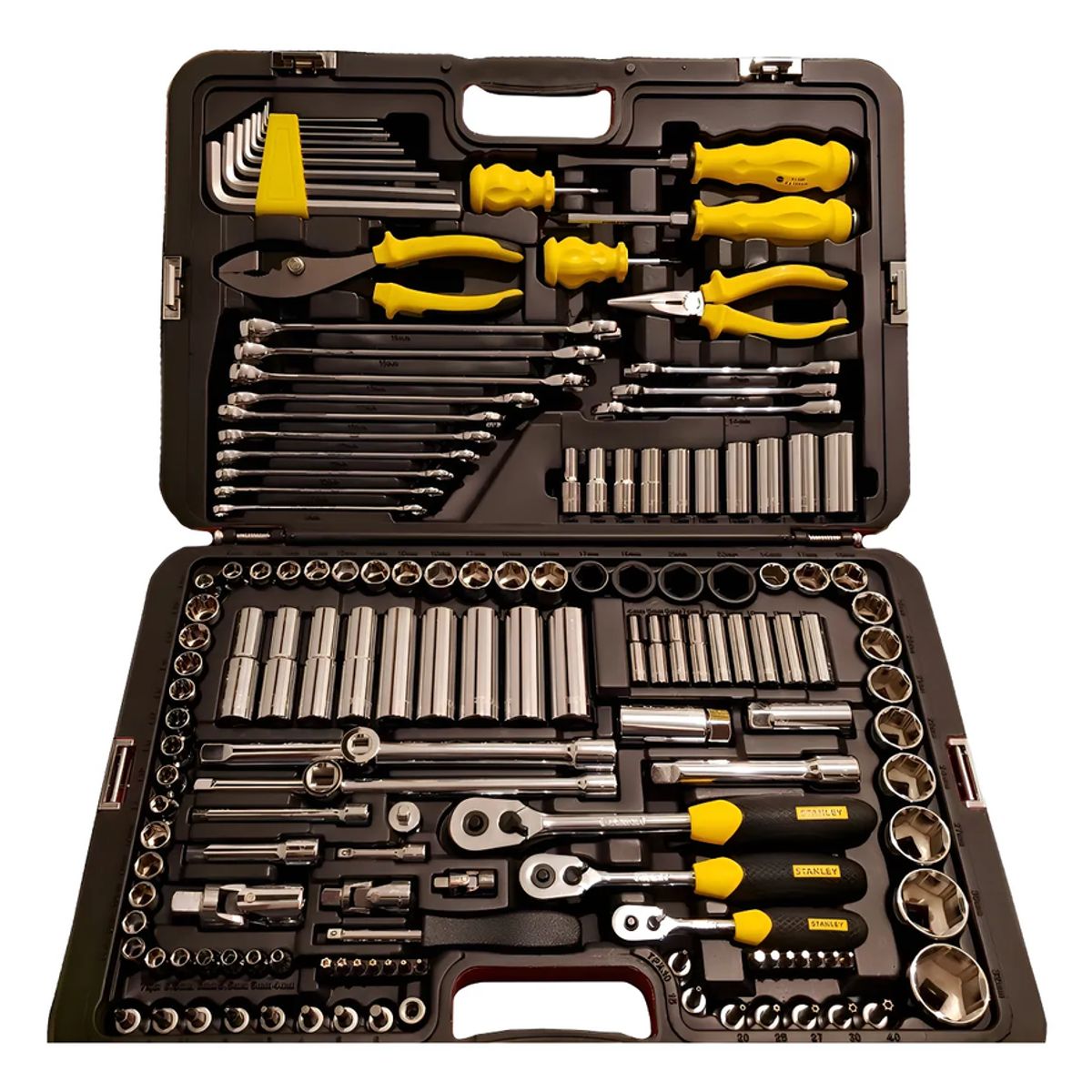 GENERICO - Caja Juego De Herramientas 150 Piezas Stanley Racing Color Mango Amarillo