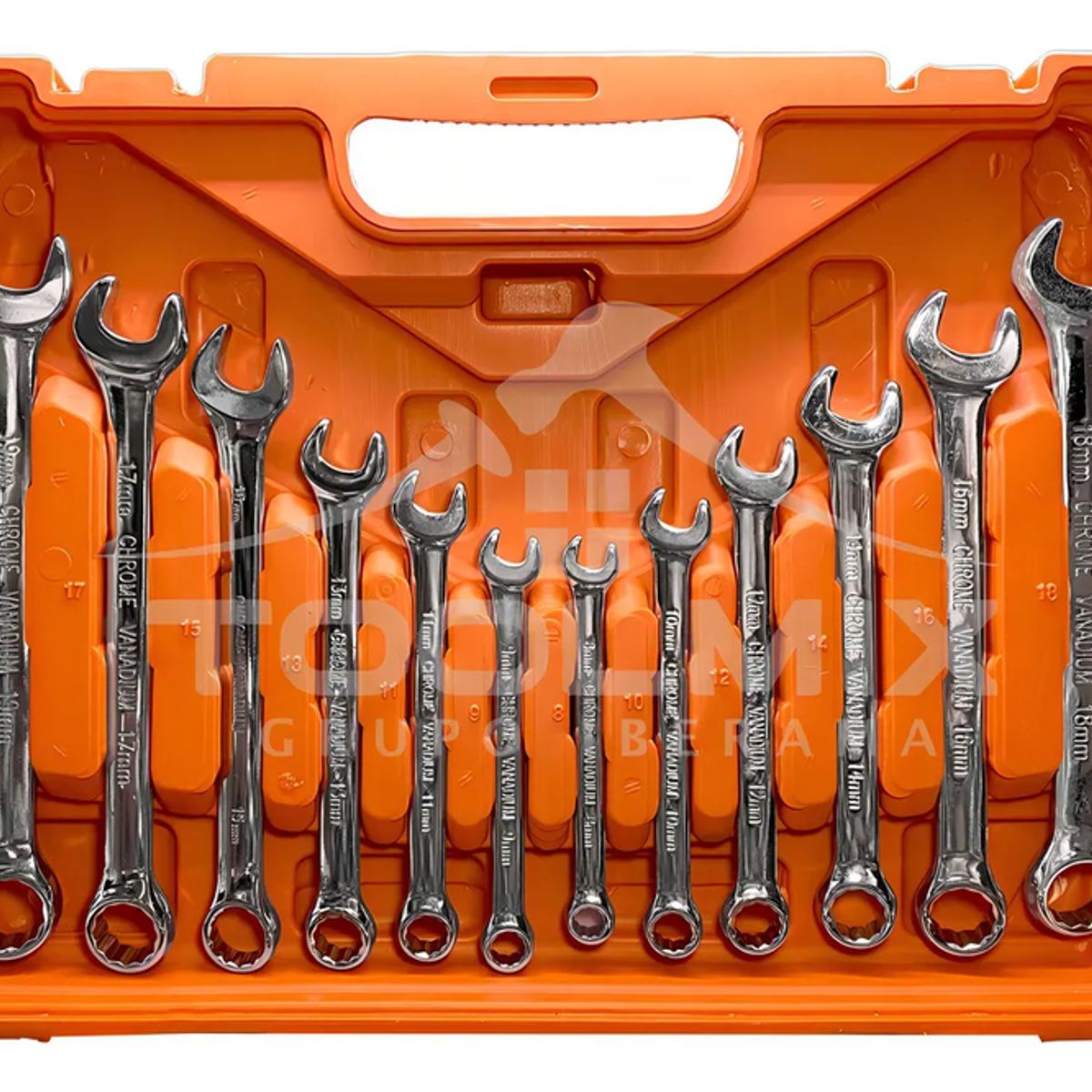 GENERICO - Juego Dados Con Llaves Y Chicharra 12 Y 14 61pc Maleta Color Naranja Negro Plateado