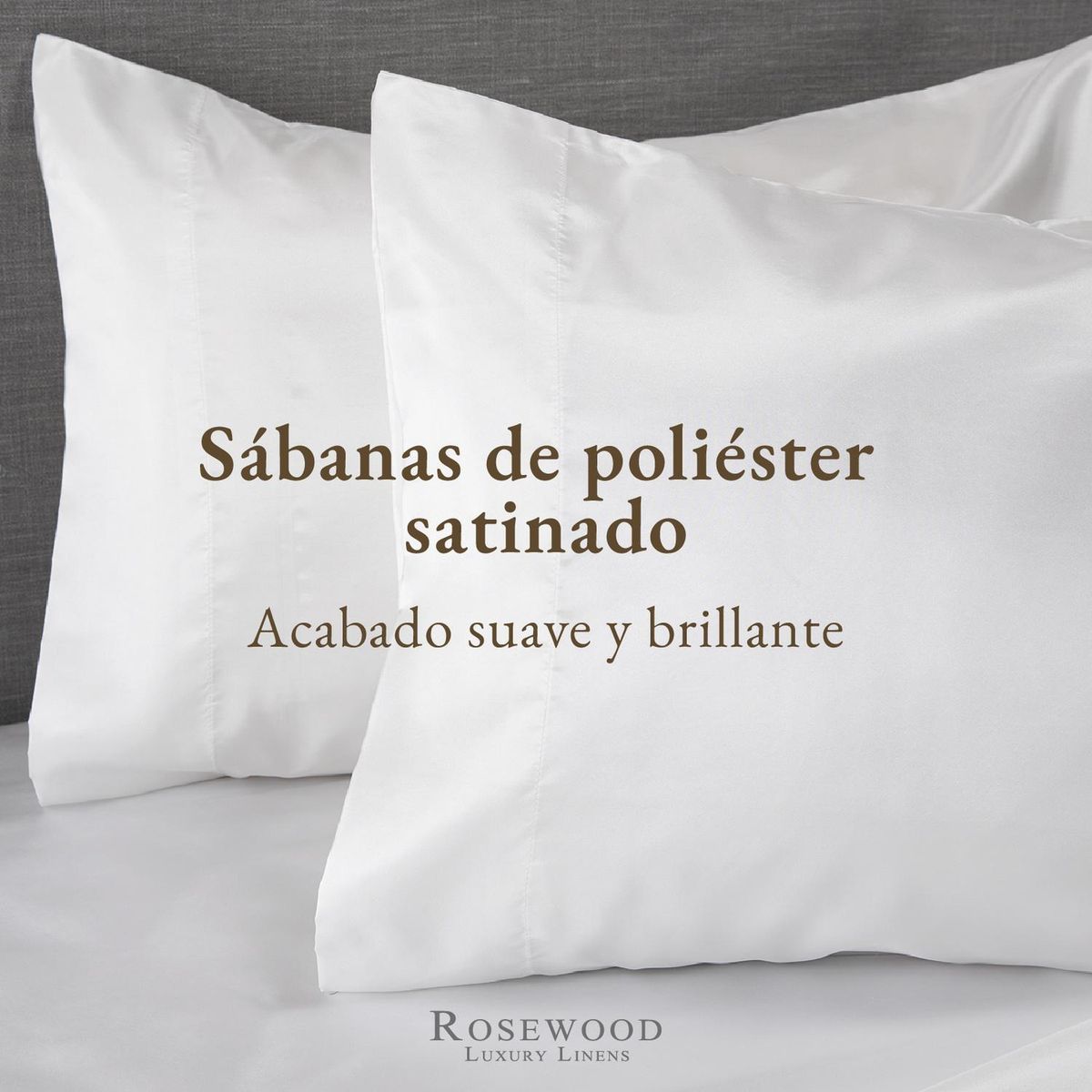 ROSEWOOD - Sabanas Satin Ultra Suaves Juego Completo Rosewood - Blanco - 2 Plazas