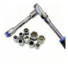 GENERICO - Set Juego Dados 12 Pieza Chicharra 12 Cromo Vanadio Danmi Color Azul Y Negro