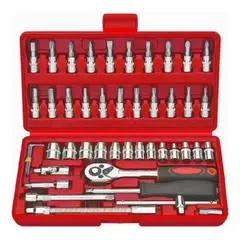 GENERICO - Juego De Herramientas Mecánicas Dados Llaves Acero 46 Pcs