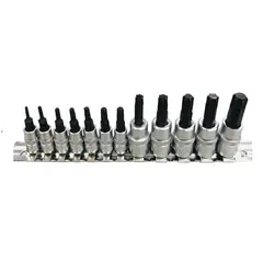 GENERICO - Kit Juego De Dados De Punta Torx 14 Y 38 12 Piezas Total Color Turquesa