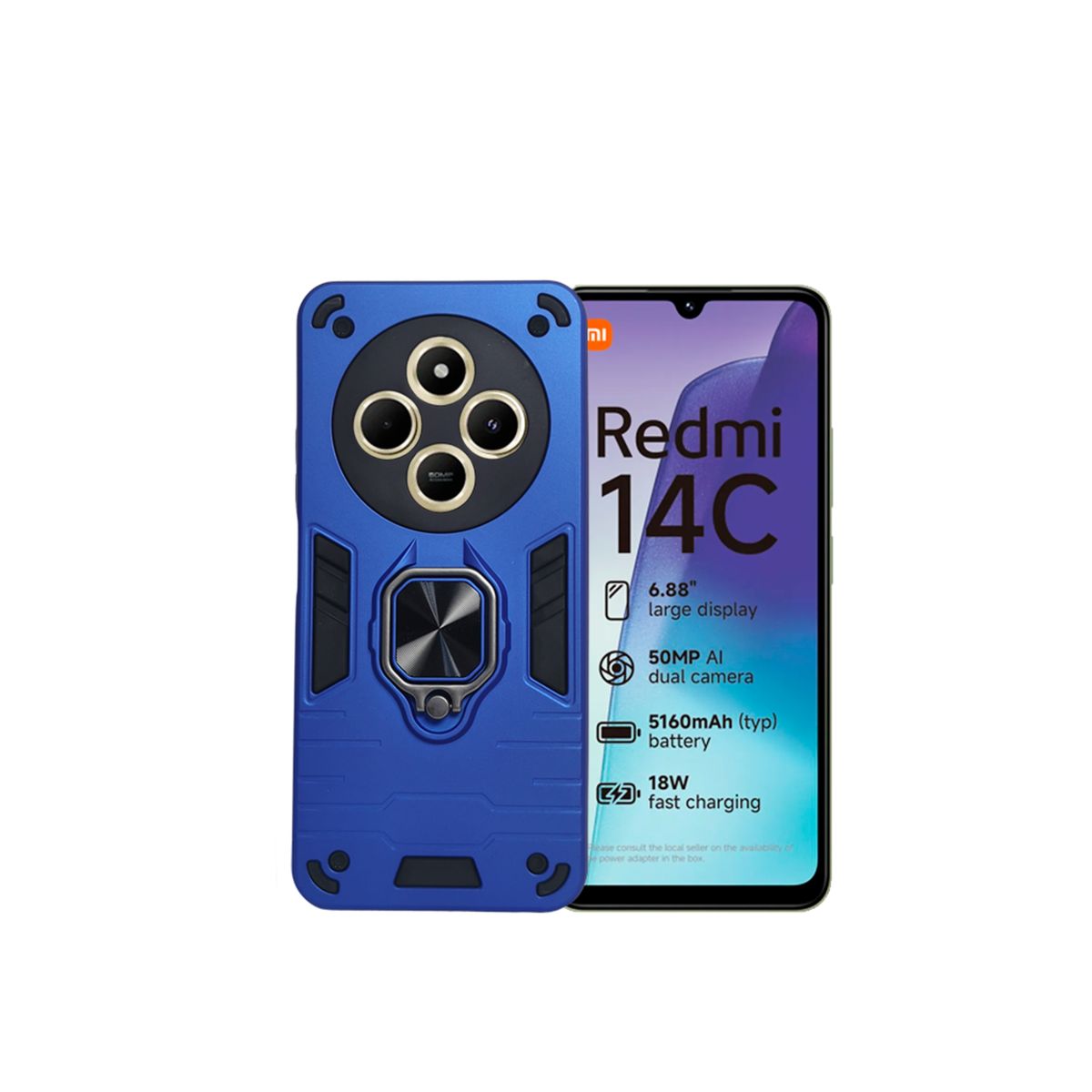 GENERICO - CARCASA ANILLO ANTIGOLPE PARA XIAOMI POCO C75 COLOR AZUL