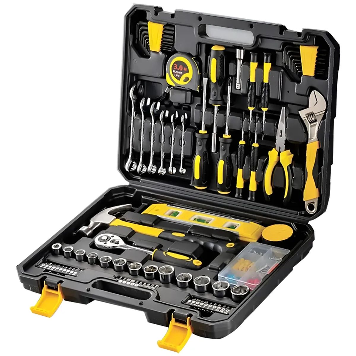 GENERICO - Set 108 Piezas Herramientas Dados Manuales Maletín Portátil Caja Negro