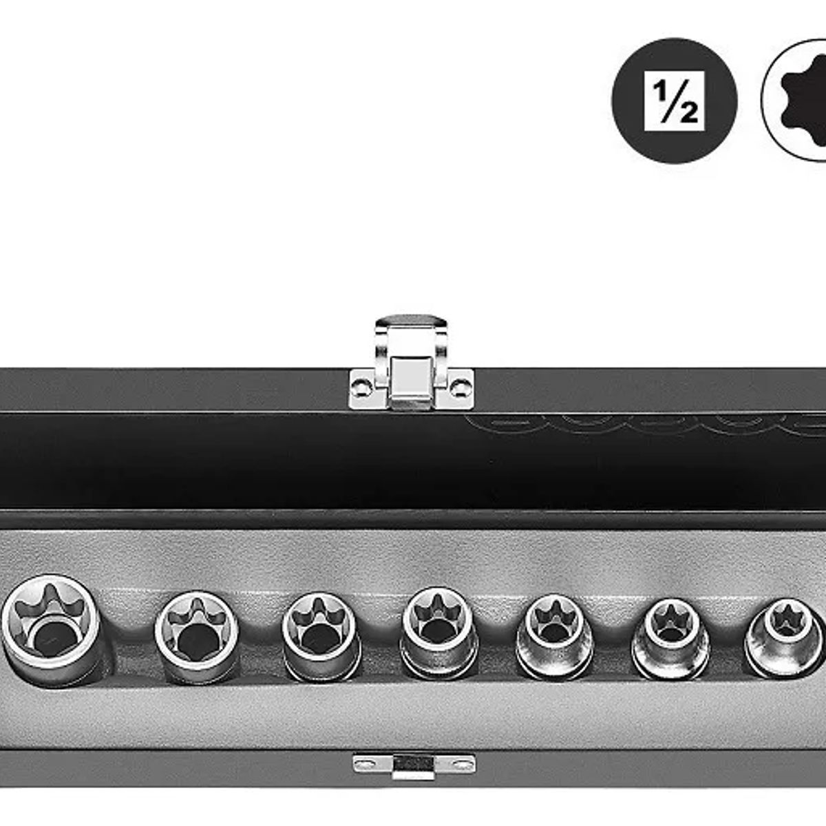 GENERICO - Juego Dados Torx Hembra Force 12 De E10 A E24 - 7 Pzs