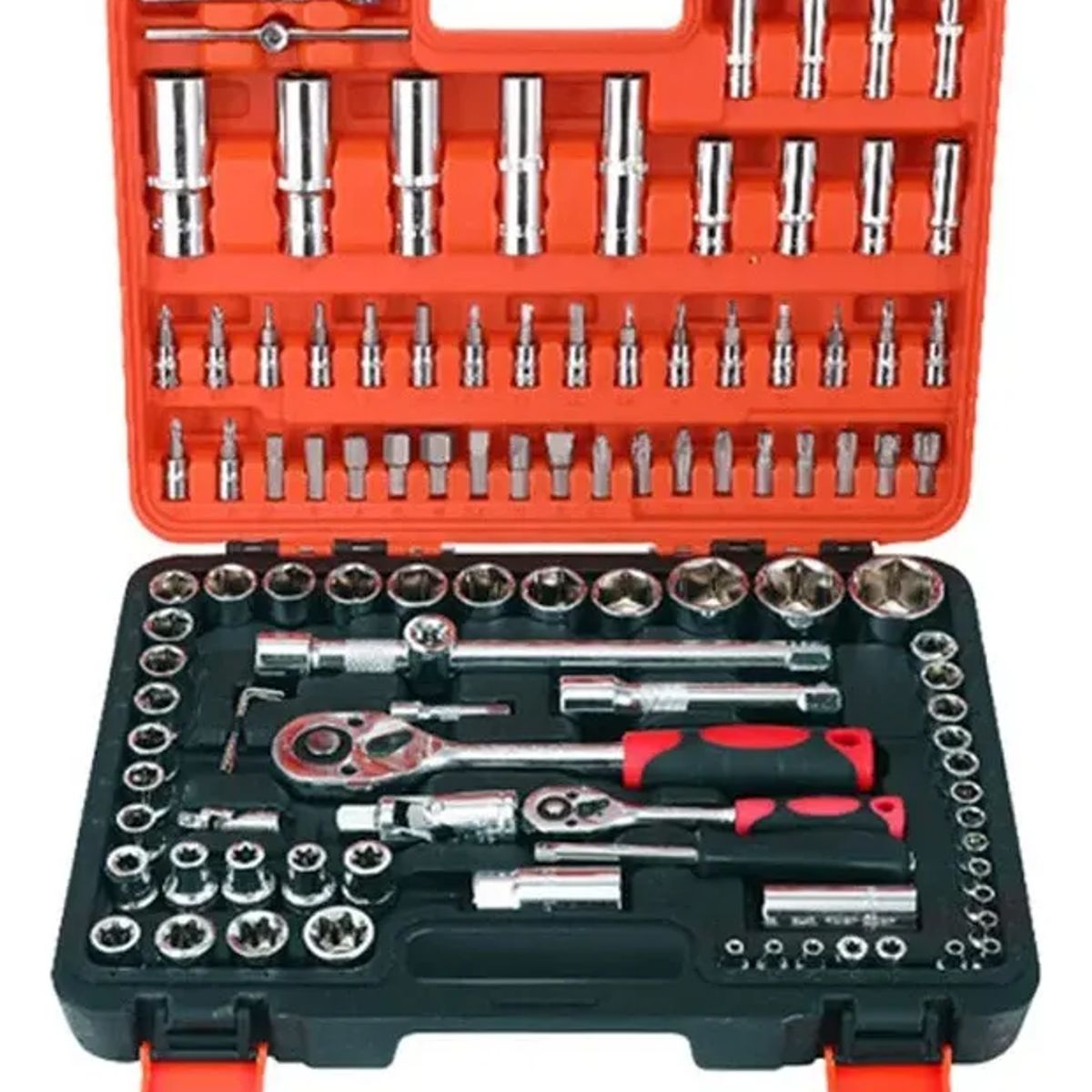 GENERICO - Kit De Herramientas 108 Piezas En Caja Transportado Naranja