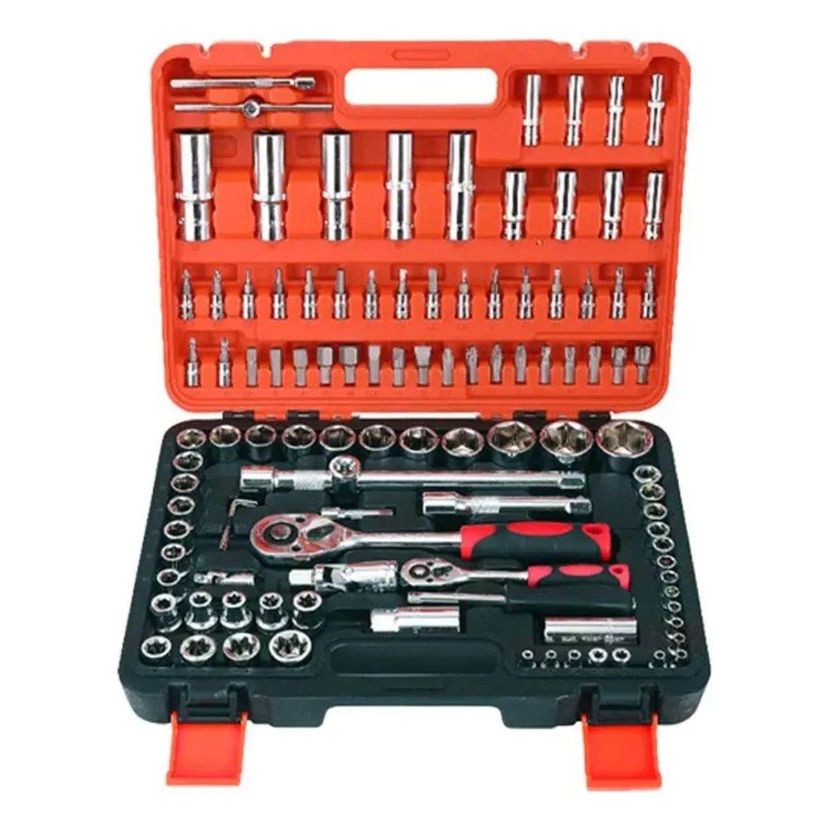 GENERICO - Kit De Herramientas 108 Piezas En Caja Transportado Naranja