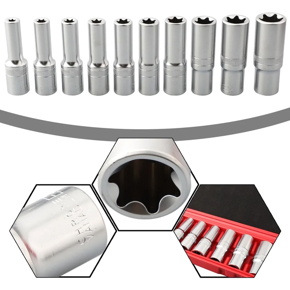 GENERICO - Kit Juego Dados Largos Poligonales Cuadrante 12 10 Piezas Gris