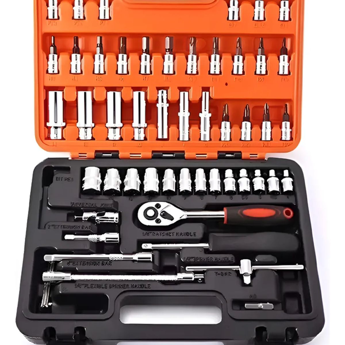 GENERICO - Set Caja De Dados Juego Herramientas 53 Pcs Rojo