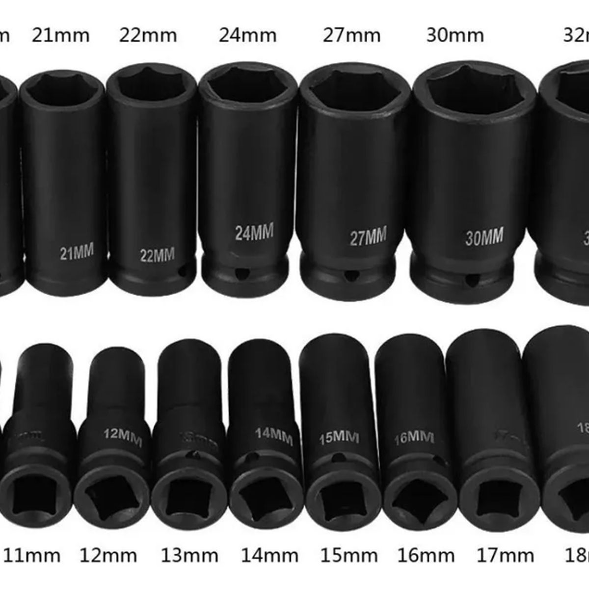 GENERICO - Juego Kit Set Dados De Impacto 12 16 Piezas De 10 A 32 Mm