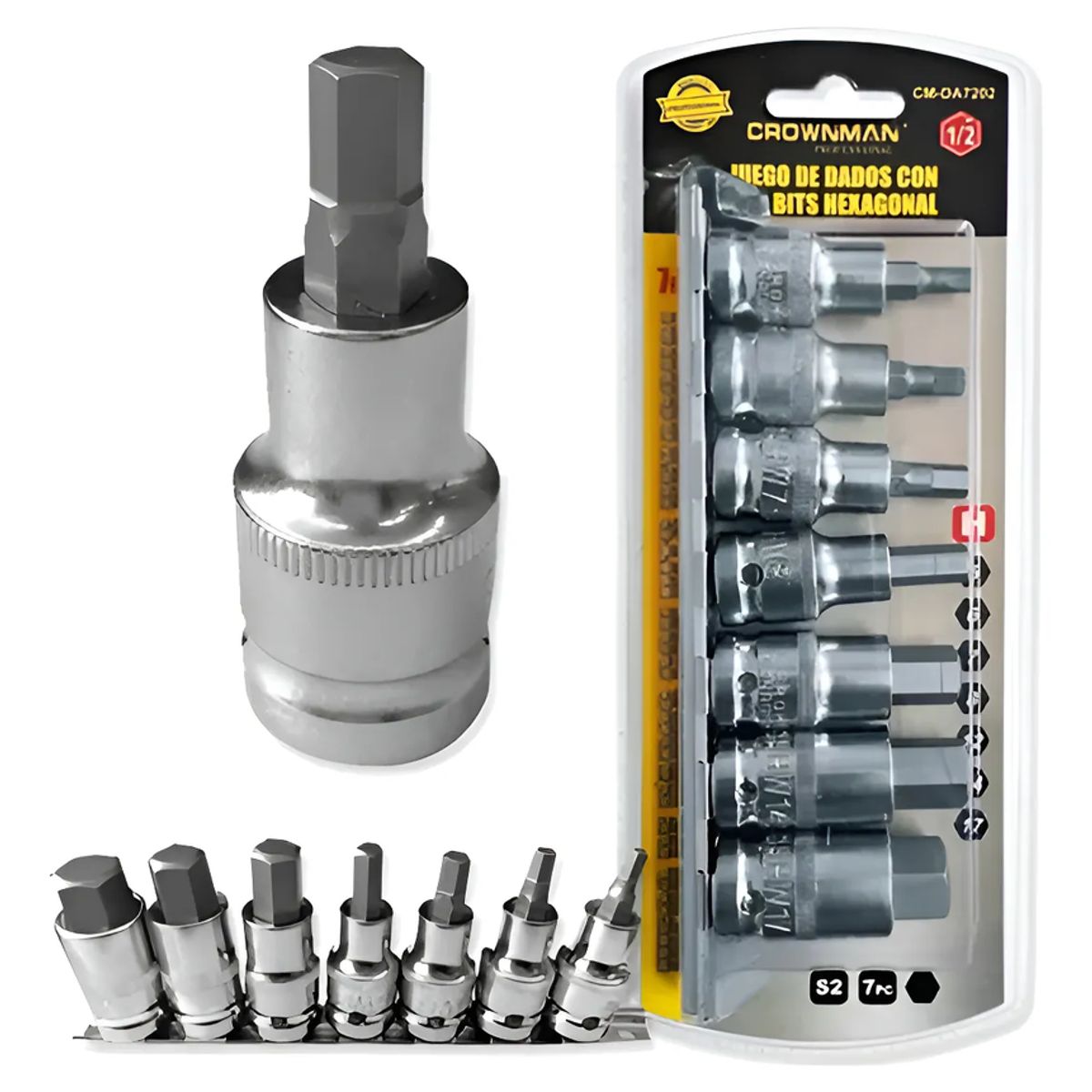 Crownman Cmda7202 Juego De Dados Hexagonales 7 Pcs Gris, marca GENERICO - Foto Principal