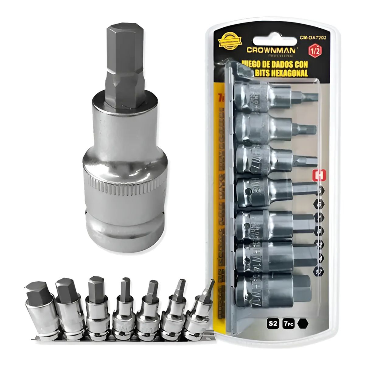 Crownman Cmda7202 Juego De Dados Hexagonales 7 Pcs Gris, marca GENERICO - Foto Principal