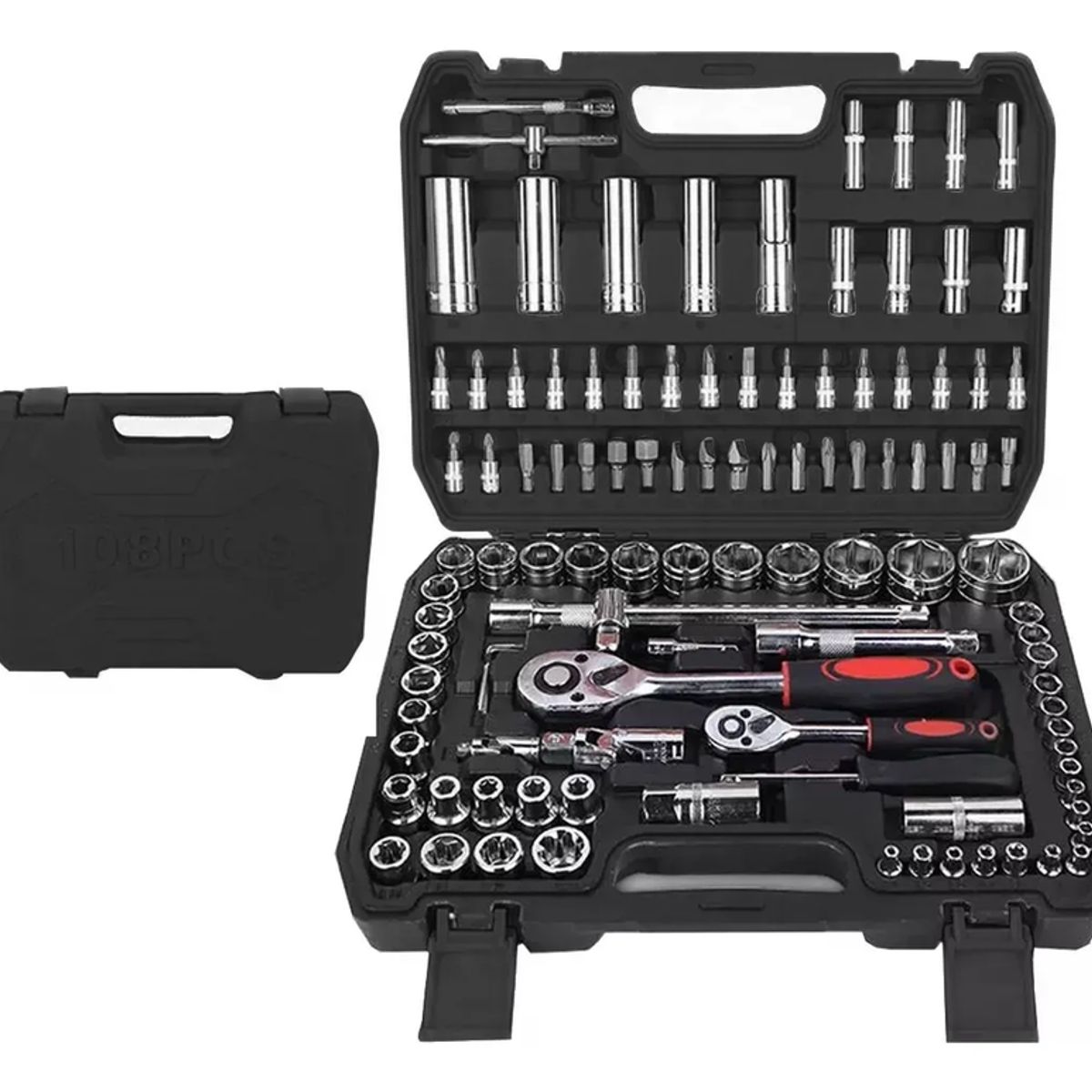 GENERICO - Set De Cajas De Herramientas De Dados De 108 Piezas De Crv Negro