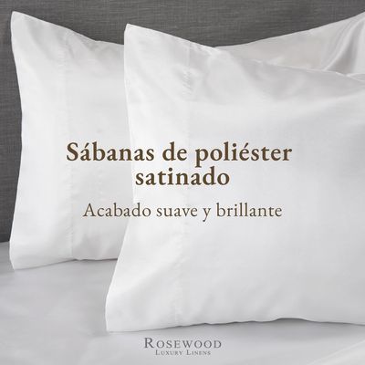Imagen 2 del producto Sabanas Satin Ultra Suaves Juego Completo - Blanco - King