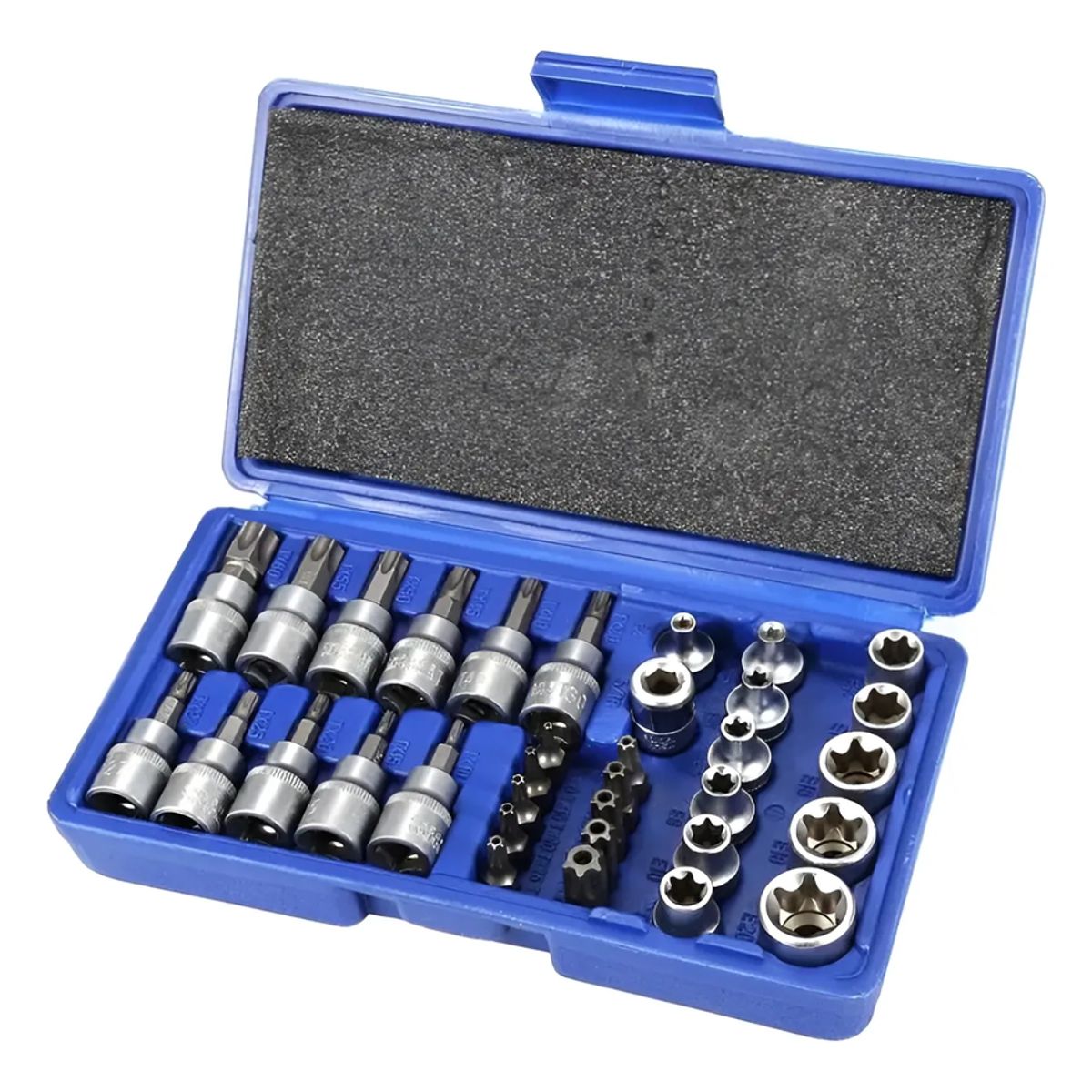 GENERICO - Juego Dados Torx Estrella 38 Hembra Macho 34 Pcs Crownman Tecnopro