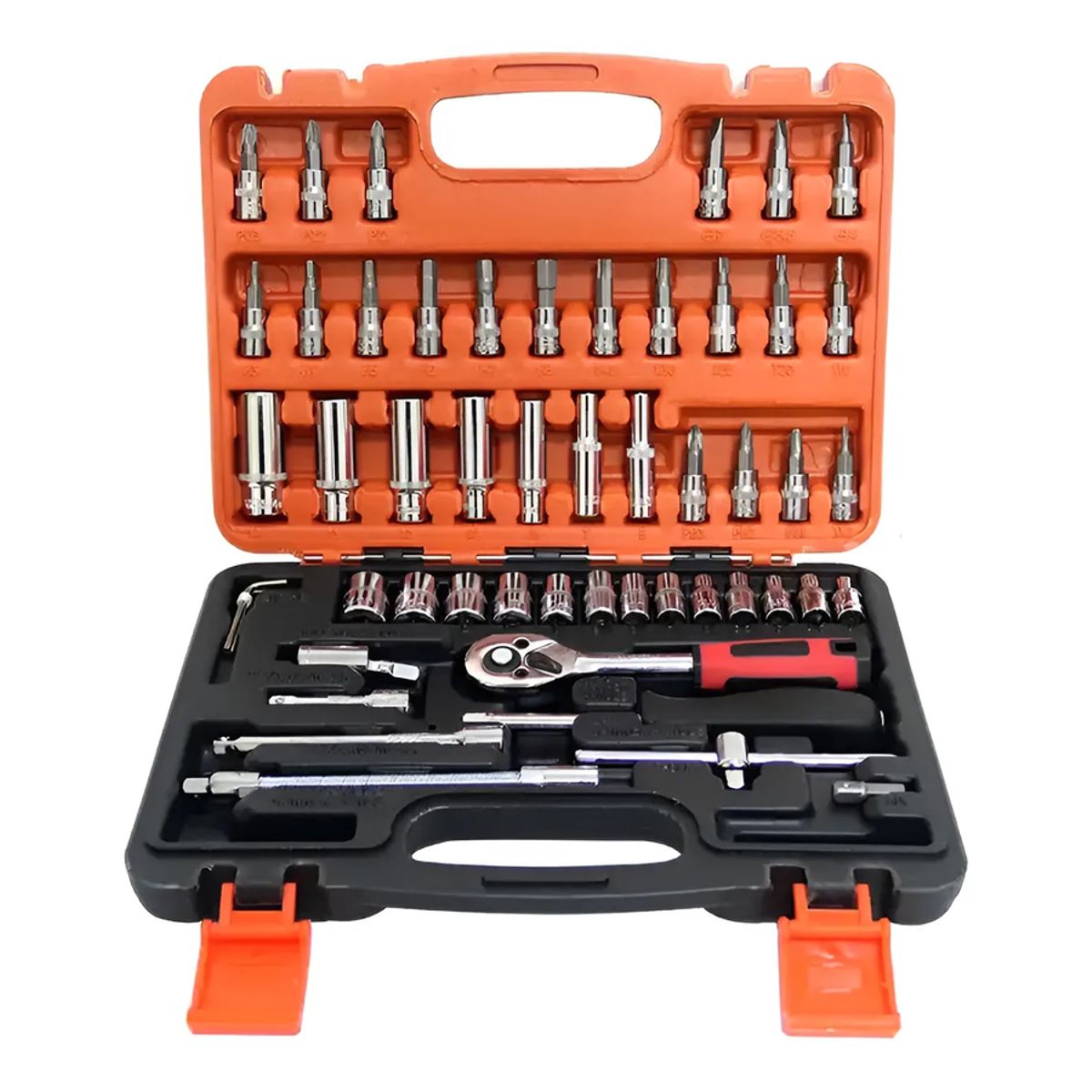 GENERICO - Caja Herramientas Set Kit Juego Dados Chicharra Llaves Corona 53 Piezas Tecnopro