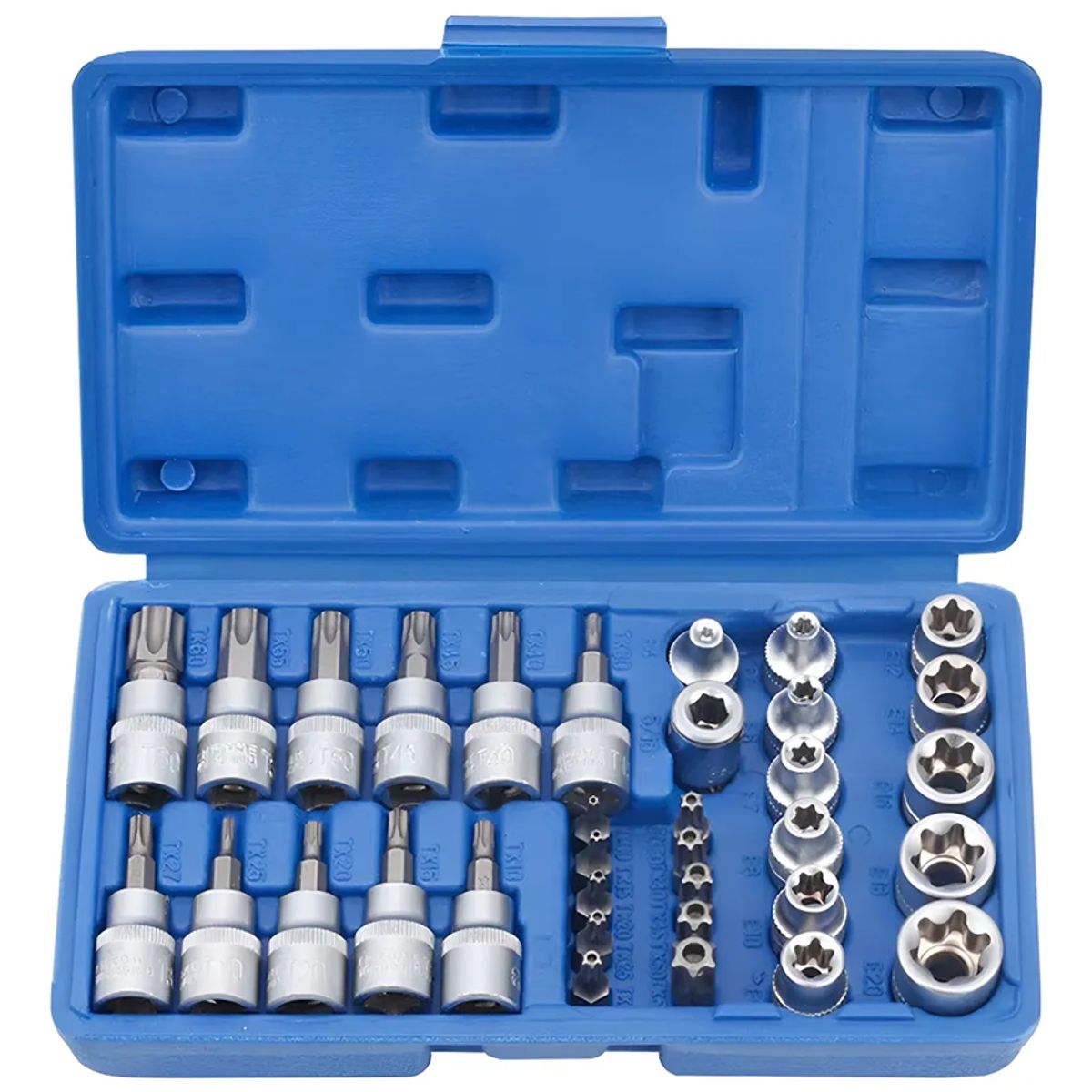 GENERICO - Juego Dados Torx Estrella 38 Hembra Macho 34 Pcs
