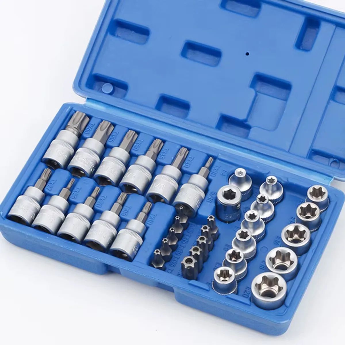 GENERICO - Juego Dados Torx Estrella 38 Hembra Macho 34 Pcs