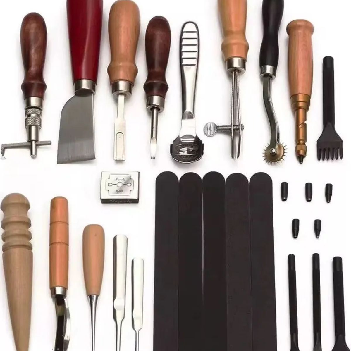 GENERICO - Kit De 18 Herramientas Para Trabajo En Cuero Artesanía