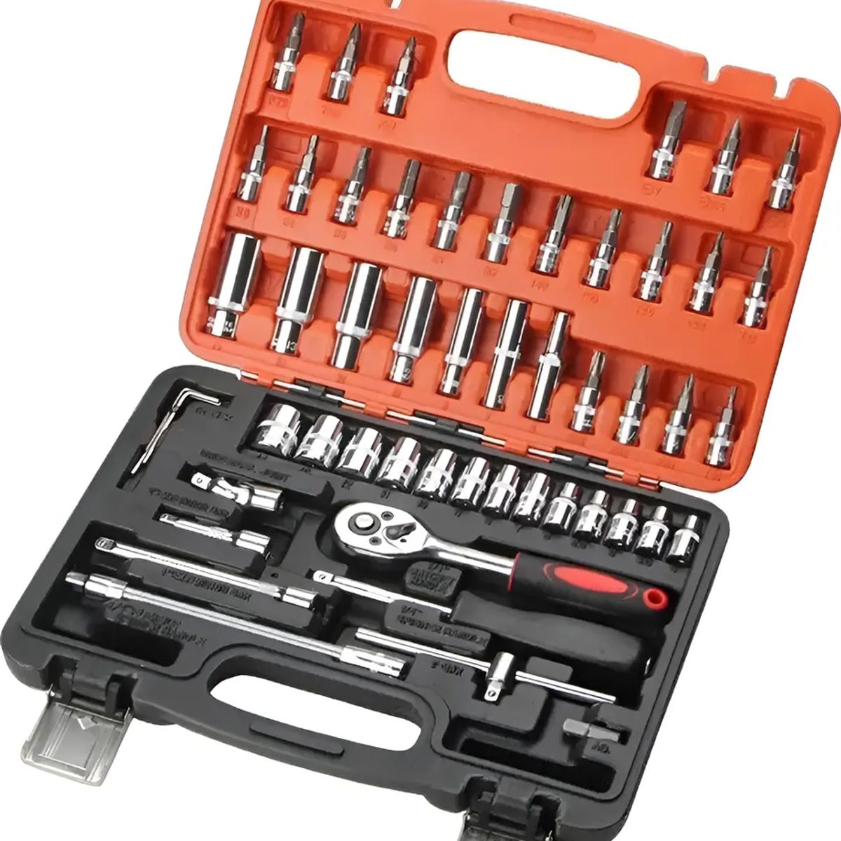 GENERICO - Set De Dados 53 Piezas De 14 Con Maleta Naranja Oscuro