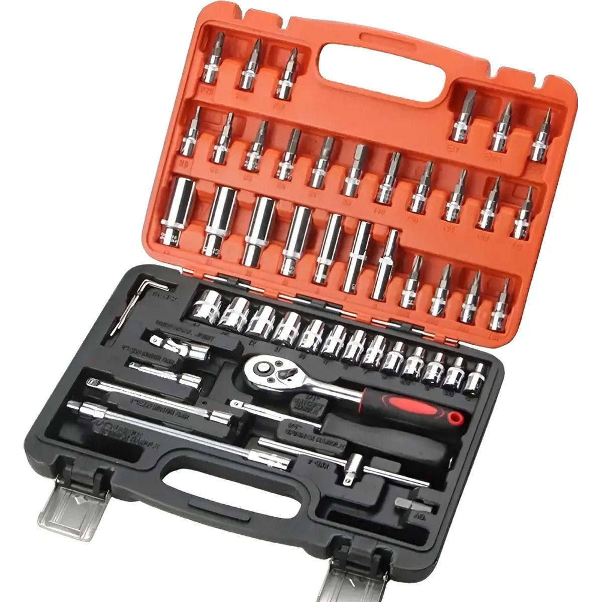 GENERICO - Set De Dados 53 Piezas De 14 Con Maleta Naranja Oscuro
