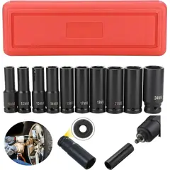 GENERICO - 10 Piezas Juego Set Dados De Impacto 12 8 A 24 Mm En Caja