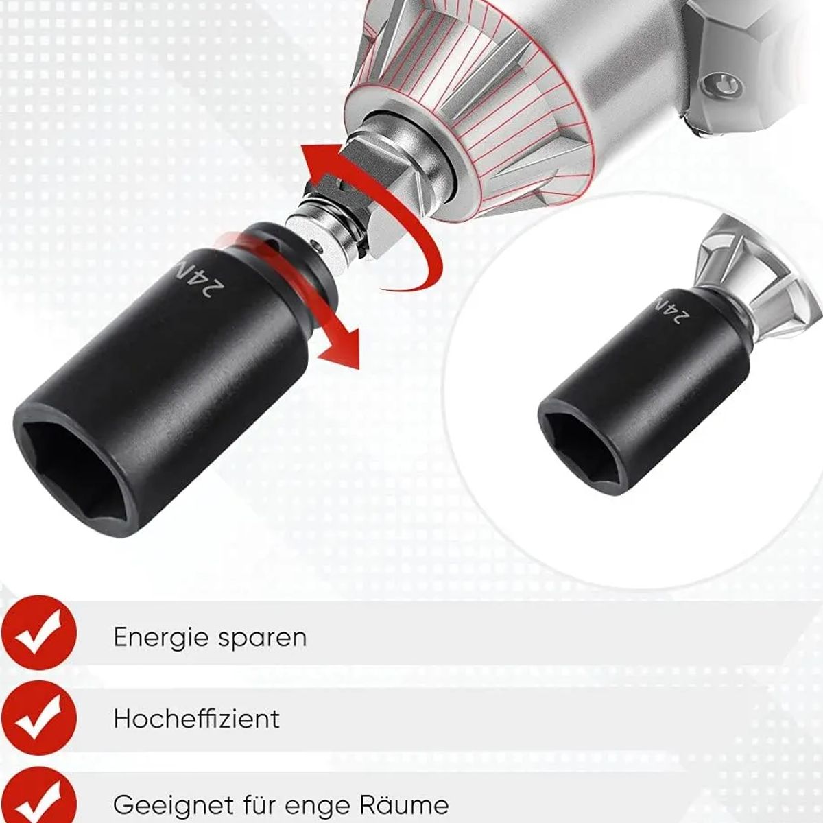 GENERICO - 10 Piezas Juego Set Dados De Impacto 12 8 A 24 Mm En Caja