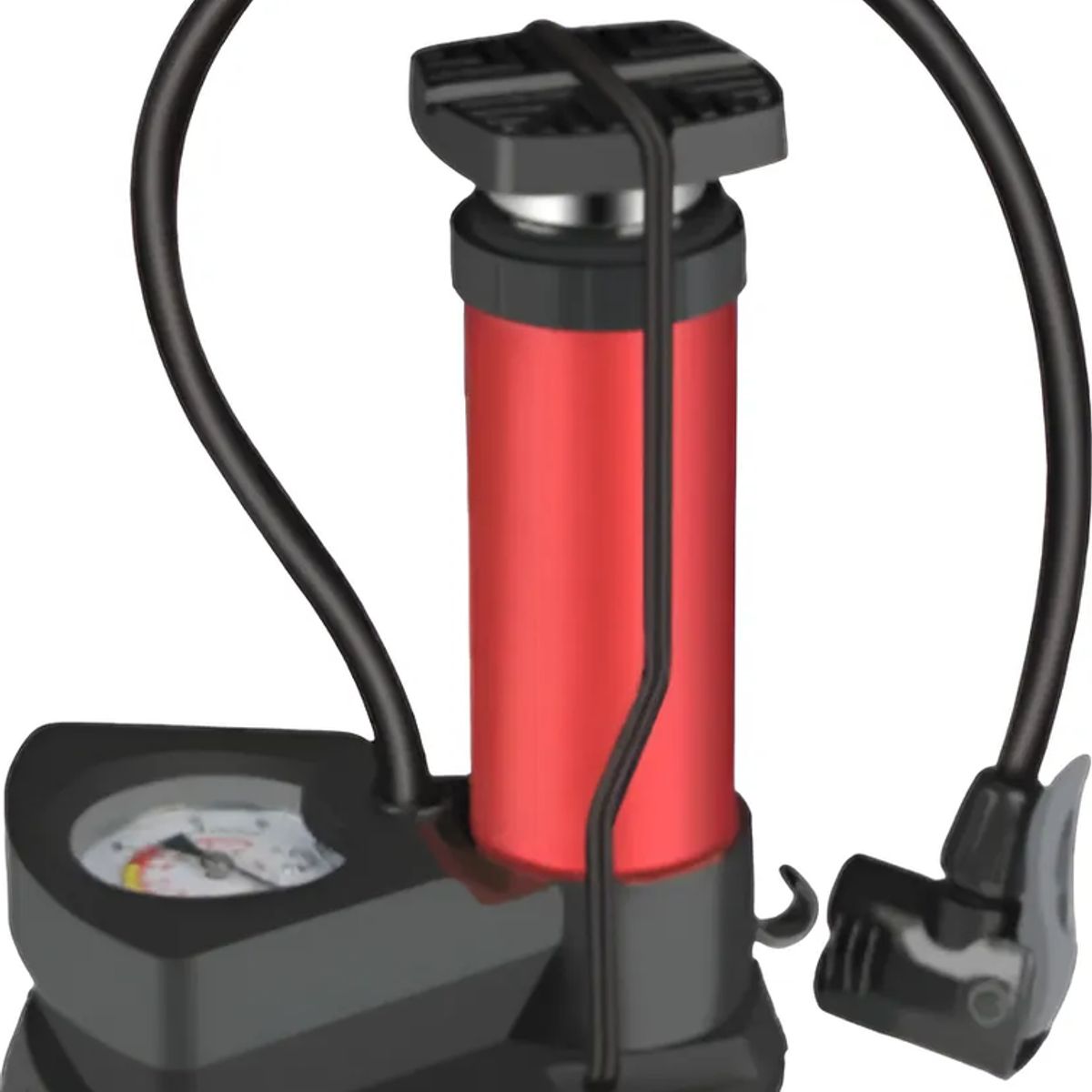 GENERICO - Bomba Inflador De Pie Pneumáticos Bici Motos Pelotas Carros Color Rojo