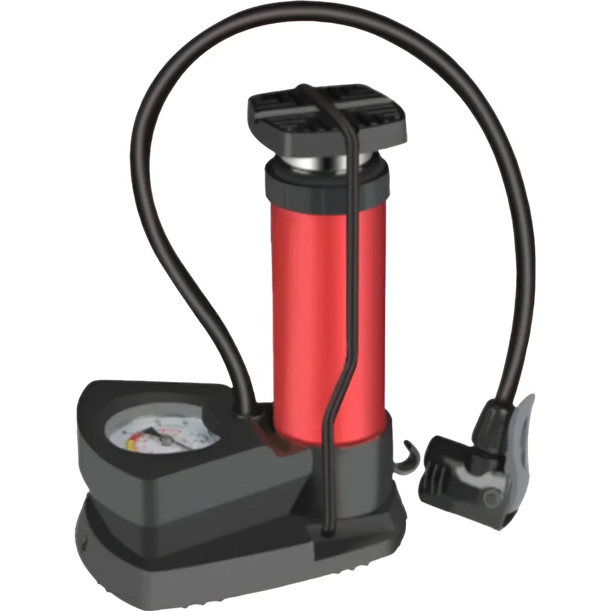 GENERICO - Bomba Inflador De Pie Pneumáticos Bici Motos Pelotas Carros Color Rojo