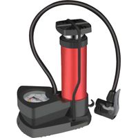 Bomba Inflador De Pie Pneumáticos Bici Motos Pelotas Carros Color Rojo