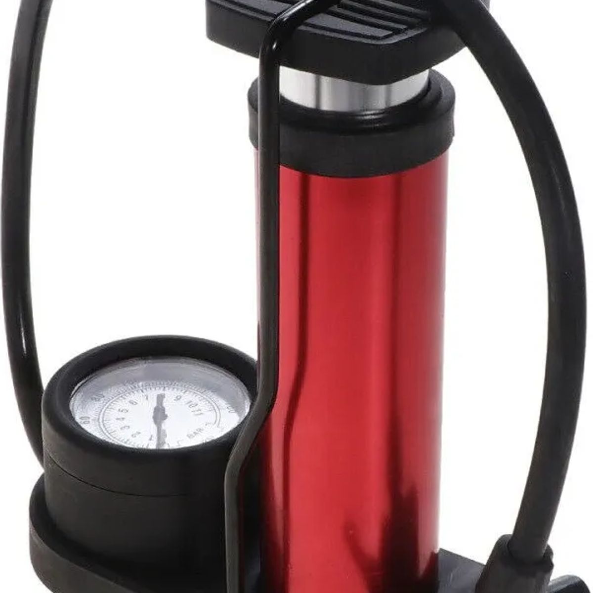 GENERICO - Bomba Inflador De Pie Pneumáticos Bici Motos Pelotas Carros Color Rojo