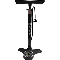 GENERICO - Bombín Portátil De Pie Con Manómetro + Adaptadores Color Negro