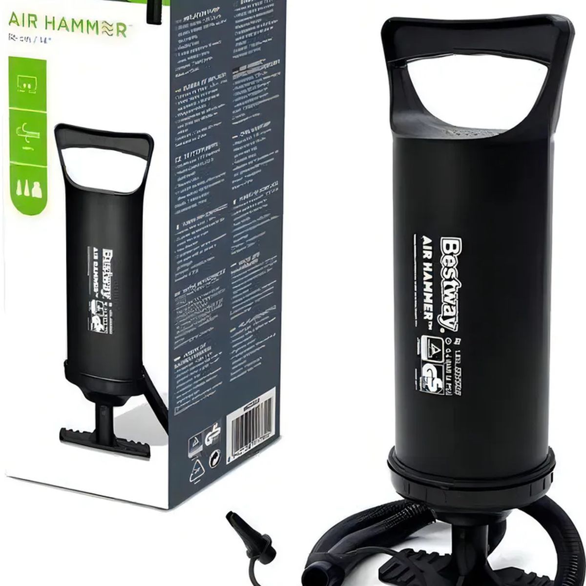 GENERICO - Inflador manual portátil Bestway 62002 para camping color negro 4psi