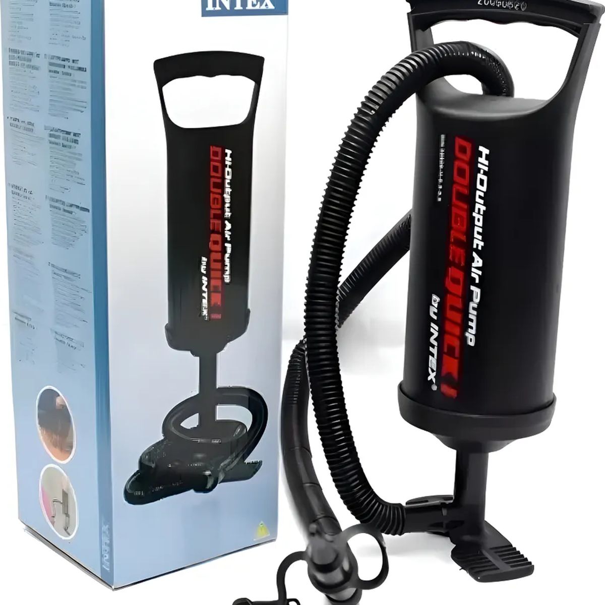GENERICO - Bomba de aire manual Double Quick Medium - Intex 68614 color negro