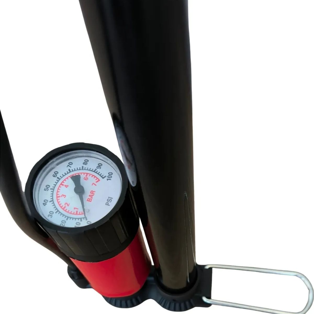 GENERICO - Inflador De Pie Uk Time Con Acumulador + Manómetro Y Aguja Negro