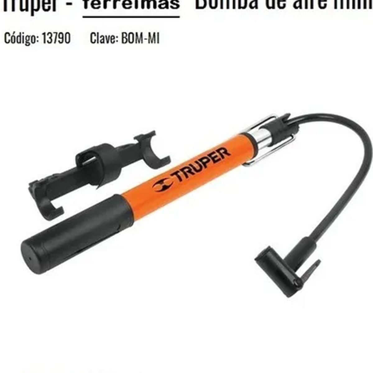 GENERICO - Bombin De Aluminio Mini Para Bicicleta 28 Cms Truper Bom-mi