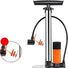 GENERICO - Bomba De Aire Para Bicicleta Con Manómetro Gris