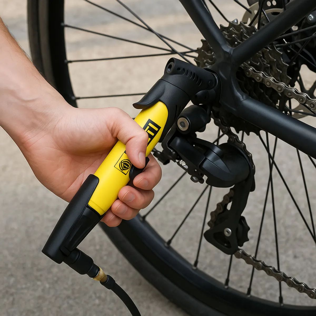 GENERICO - Mini Bombín Inflador Manual Duuti Bicicleta Amarillo