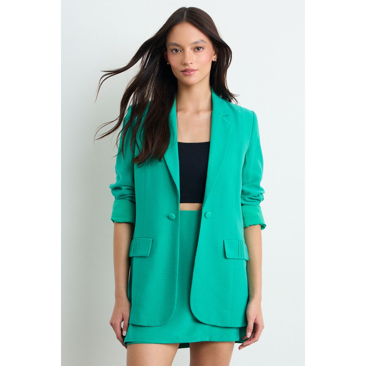 IO - Blazer Liso Mujer Verde Oliva Io