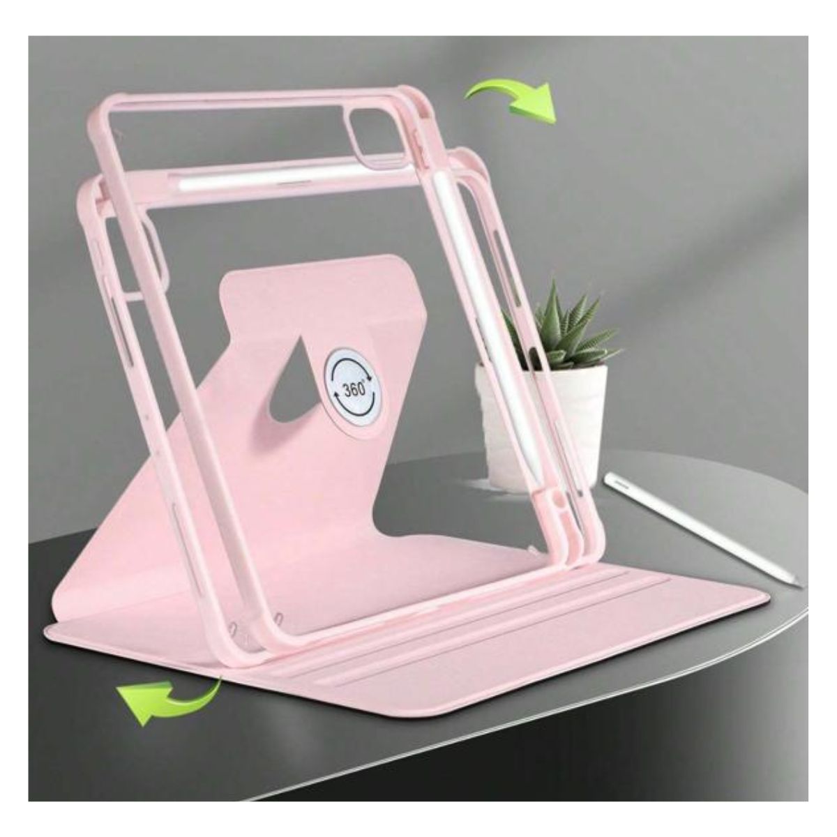 GENERICO - Carcasa Smart Cover Clear 360 Para iPad Pro 11 M5 2025 Rosado