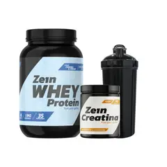 ZEIN - PACK PROTEINA WHEY COOKIES AND CREAM 1,1 KG + CREATINA 60SV + SHAKER -